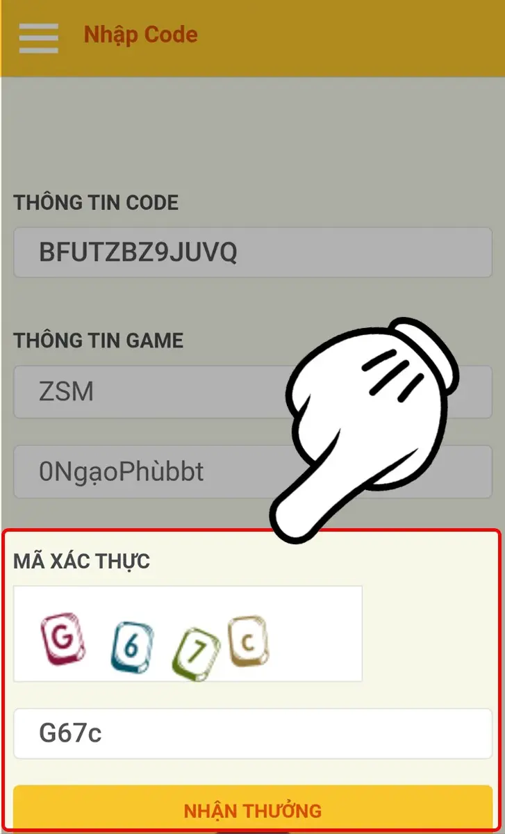 Nhập mã xác thực hiển thị trên màn hình để hoàn tất quá trình xác nhận