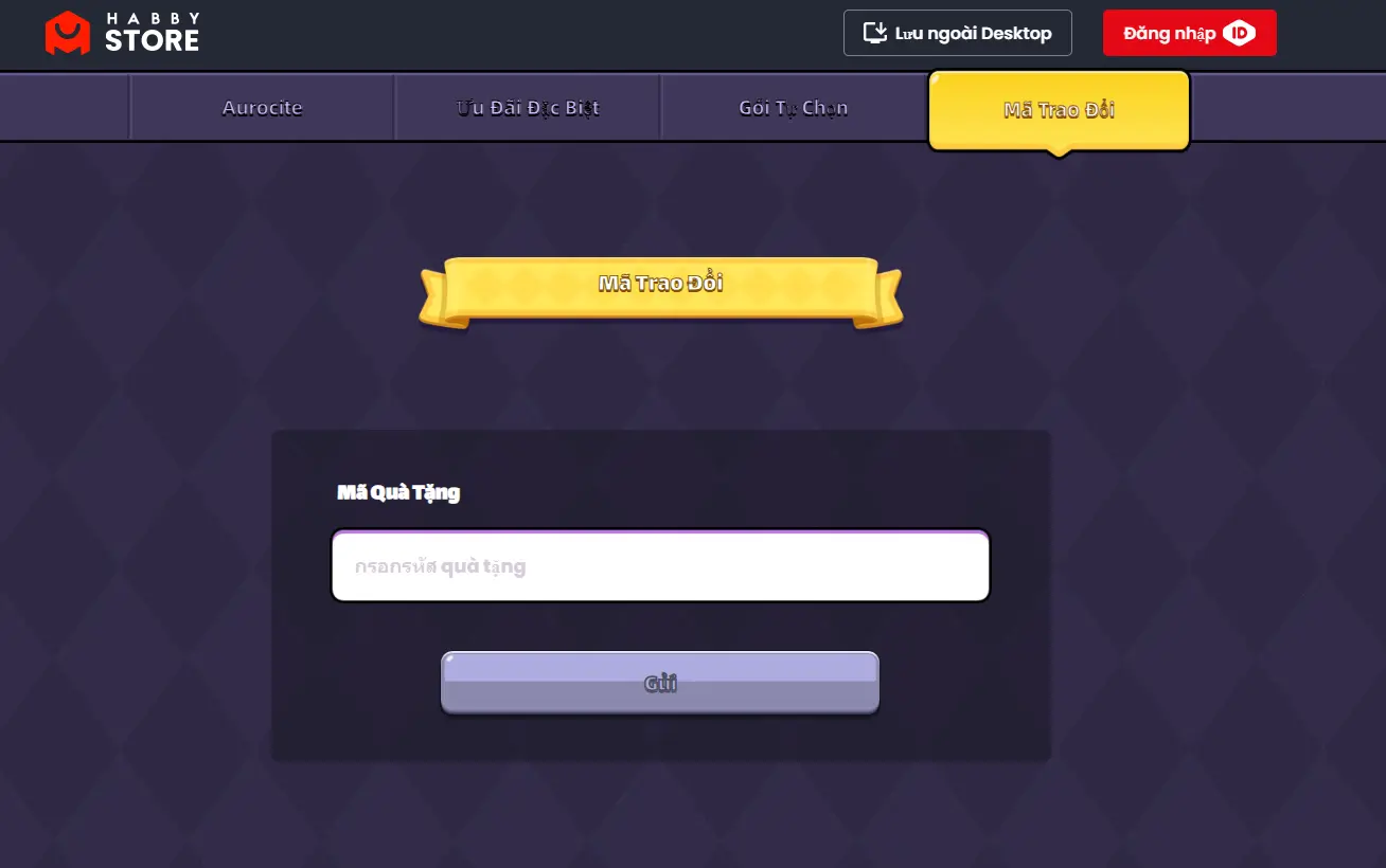 Bước 2 truy cập vào đường link tại đây. Đăng nhập bằng ID và nhập code vào ô trong mục “Giftcode” (Mã quà tặng). Sau đó, chọn “Gửi”