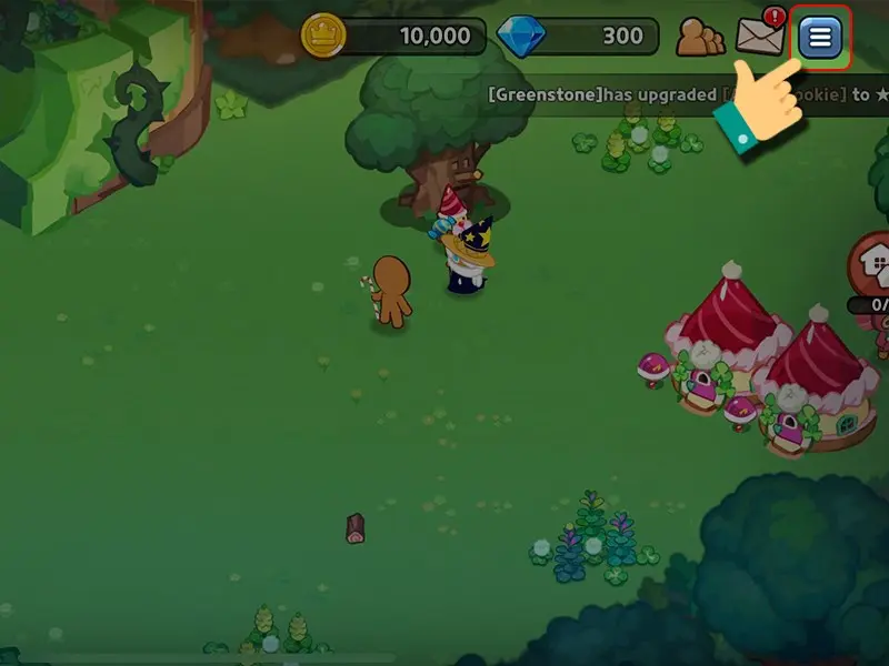 Bước 1 chọn biểu tượng 3 gạch ở góc bên phải màn hình game