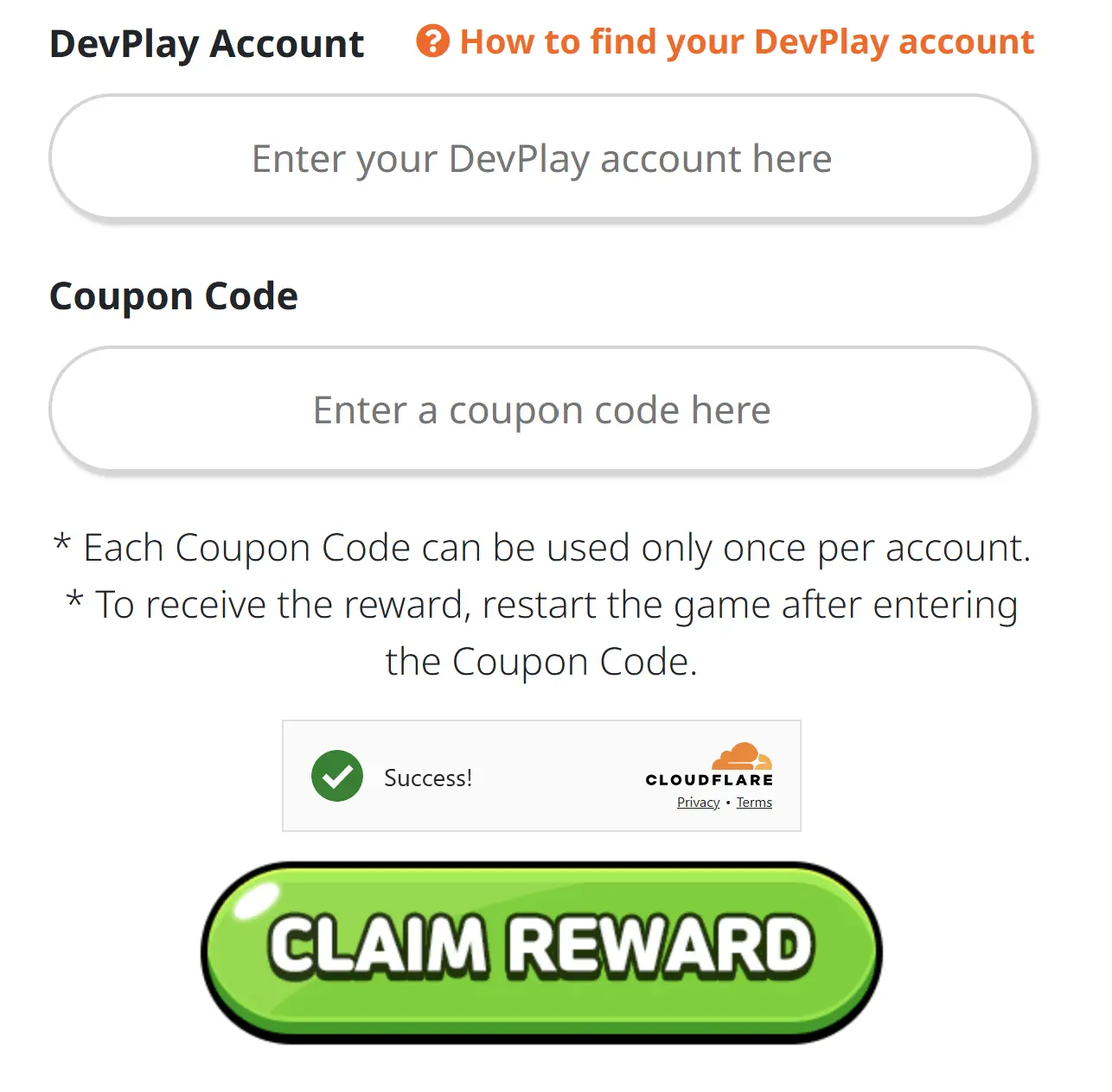 Bước 4 truy cập đường link tại đây và nhập mã ID, code. Sau đó, nhấn chọn “Claim reward”