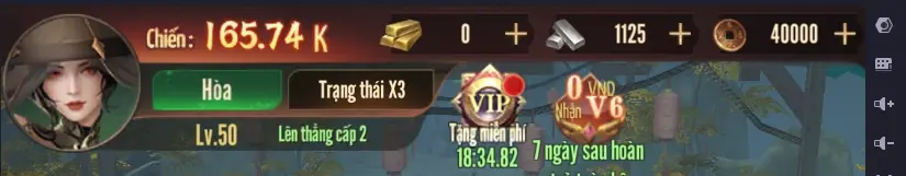 Đăng nhập vào game và bấm vào biểu tượng Avatar