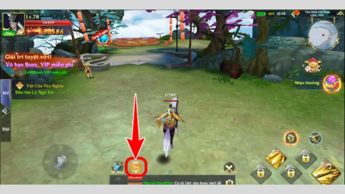 Mở thư chứa phần thưởng từ code và nhấn Nhận đính kèm