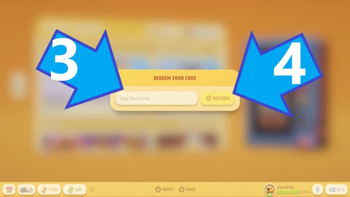 Nhập chính xác mã code Party Animals và nhấn nút Redeem