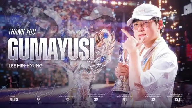 Tuyển thủ eSports GumaYusi (Lee Min Hyung) đã có ba chức vô địch LMHT thế giới cùng T1