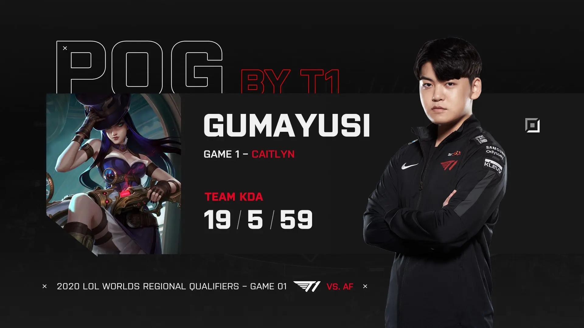 Ngày 8/9 là ngày debut của Gumayusi và anh sở hữu Perfect KDA với vị tướng Caitlyn là 9/0/8.