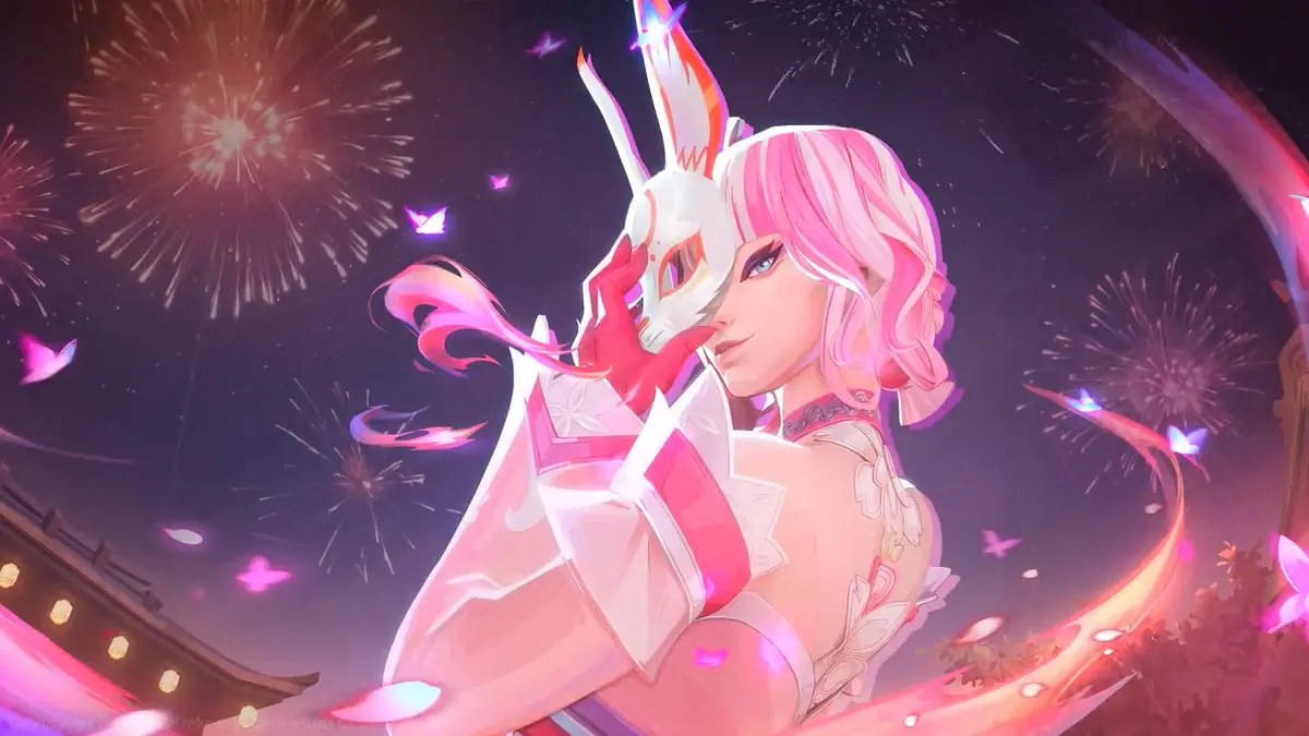 Marvel Rivals ra mắt mini game gacha mừng sinh nhật 3 Nhân vật nữ trong game tóc hồng cầm mặt nạ cáo