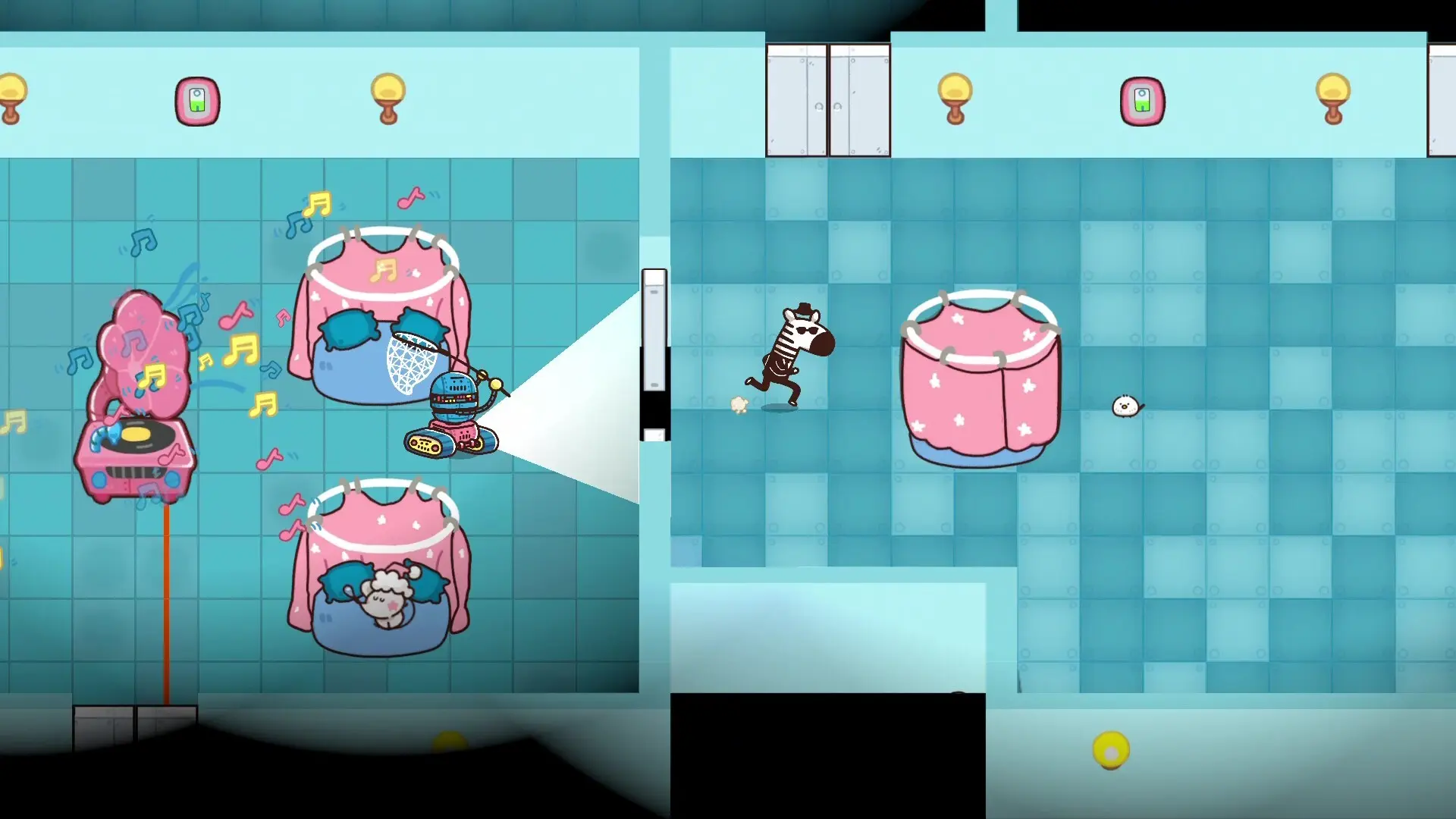 Pritto Prisoner ấn định ngày ra mắt 25/12 trên Switch 2, Switch và PC 3 Cảnh trong game Pritto Prisoner, Robot đang truy lùng thú nhân