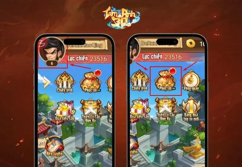 Bước 1 chọn Avatar của game thủ ở góc bên trái màn hình hoặc chọn “Phúc lợi”