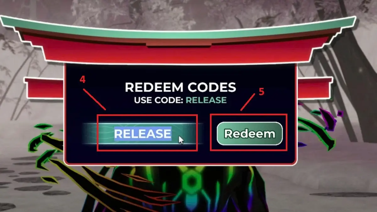 Bước 3 nhập mã code và nhấn chọn “Redeem”