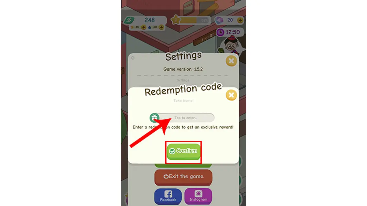 Bước 3 nhập code vào ô và bấm chọn “Confirm”