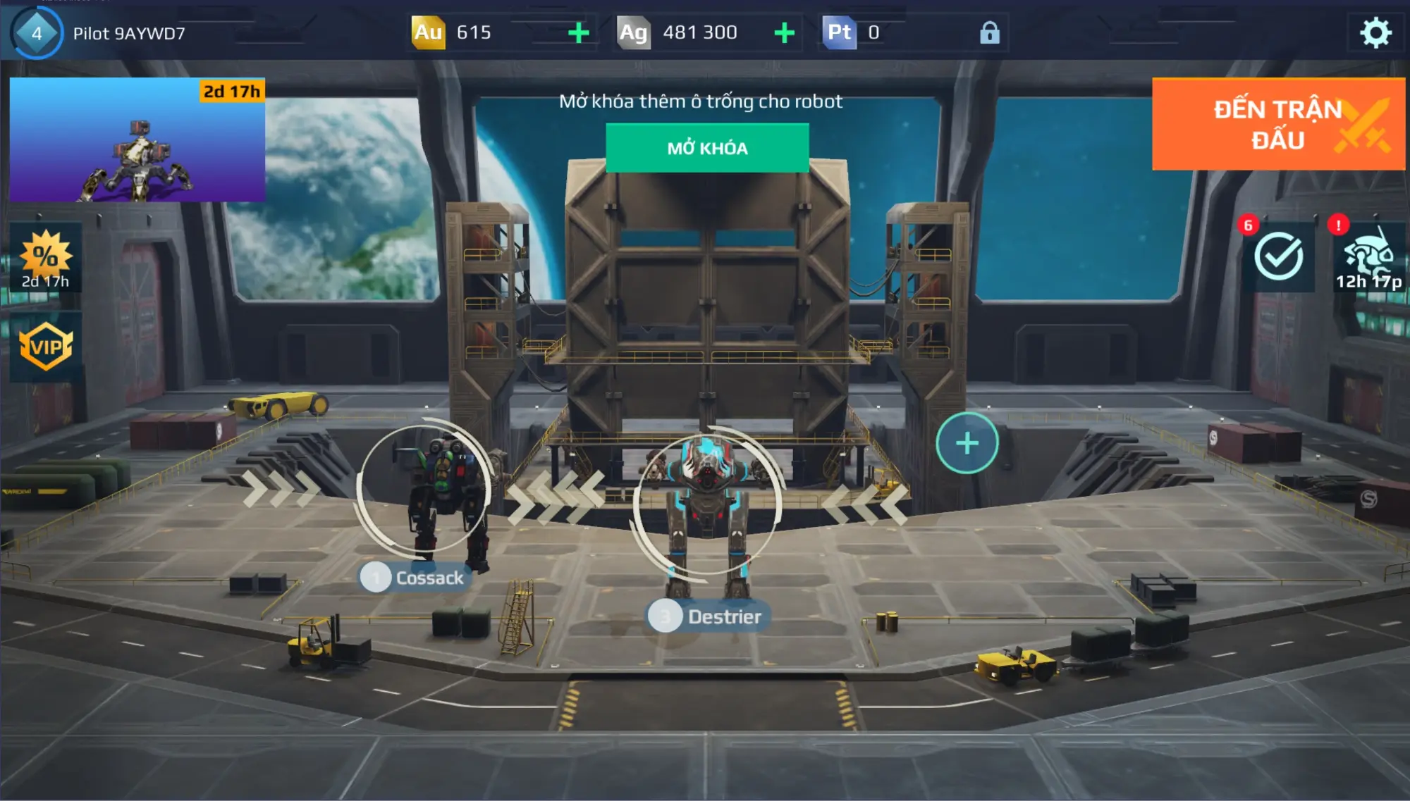 Bước 1 vào game và nhấn chọn biểu tượng “Setting” ở góc bên phải màn hình