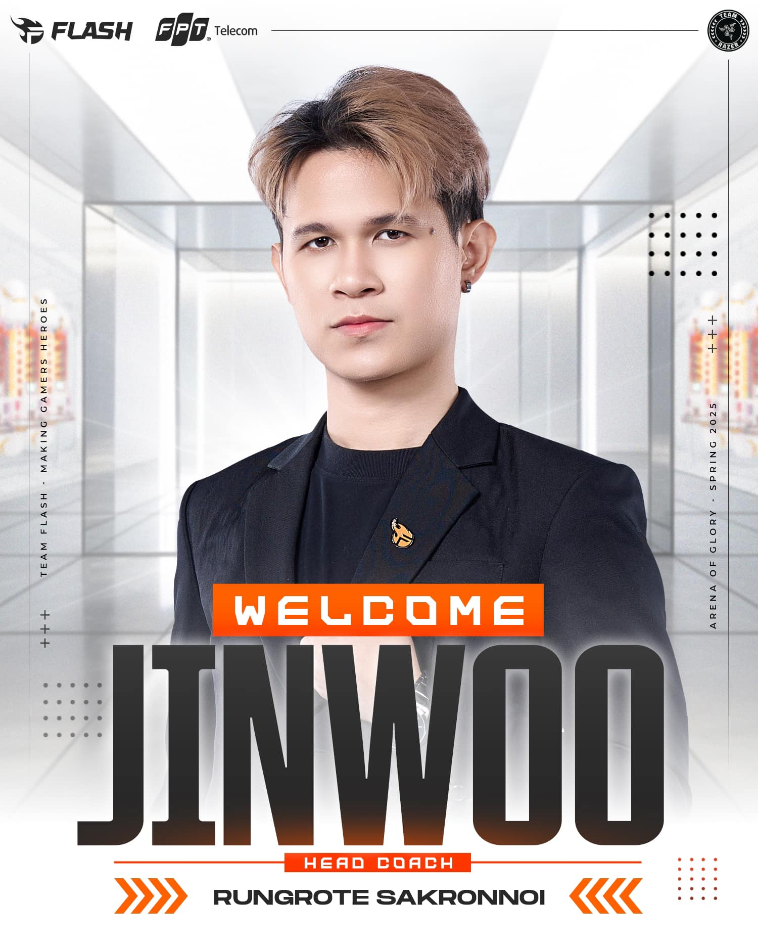 HLV Jinwoo chính thức chia tay FPT Flash Liên Quân Mobile 1 FPT Flash đăng tải thông báo xác nhận việc HLV Jinwoo rời đội